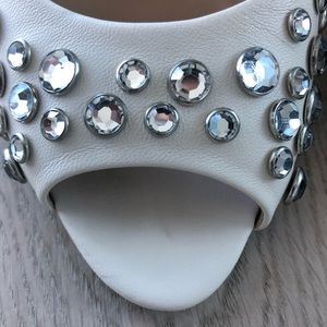 Tamara Mellon white studded sandals